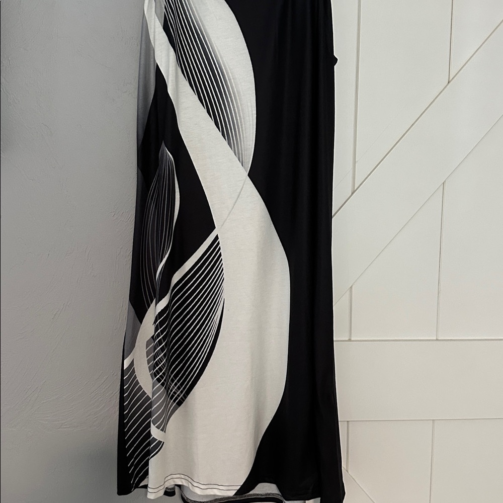 Black and White Sleeveless Dress - Picture 3 of 4